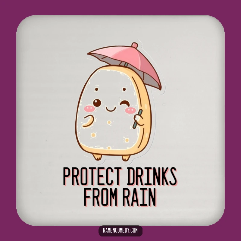 Funny Onigiri Umbrella Drink Coaster Protect Surfaces with Hilarious Charm