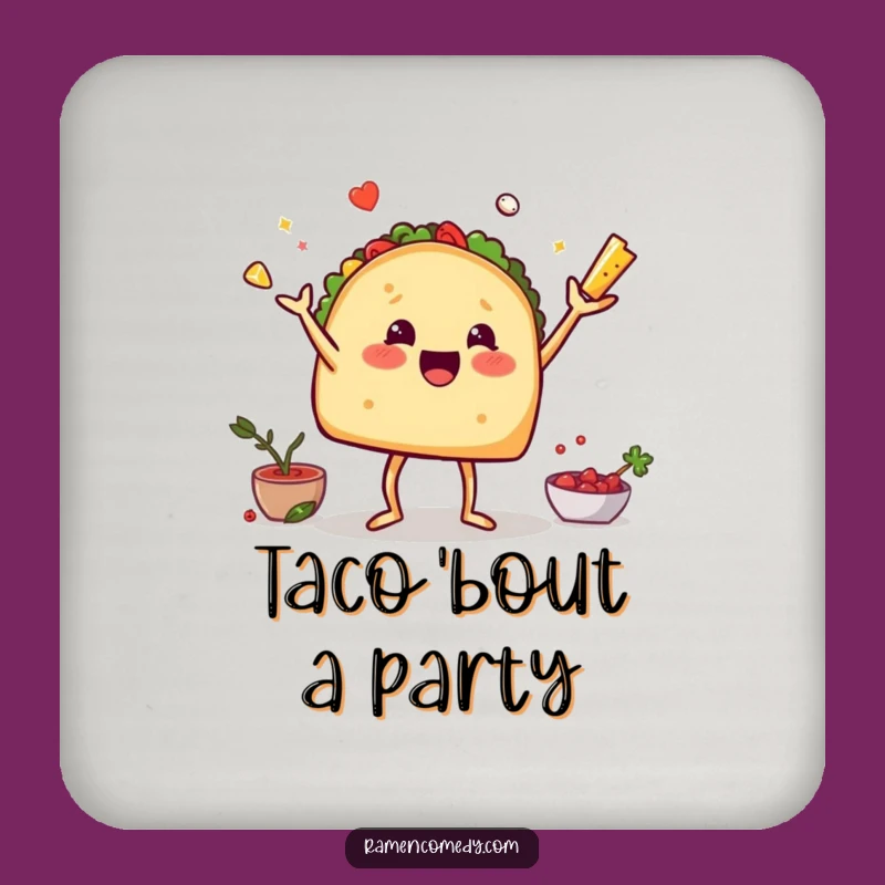 Funny Taco Juggling Coaster - Protect Surfaces with Humor