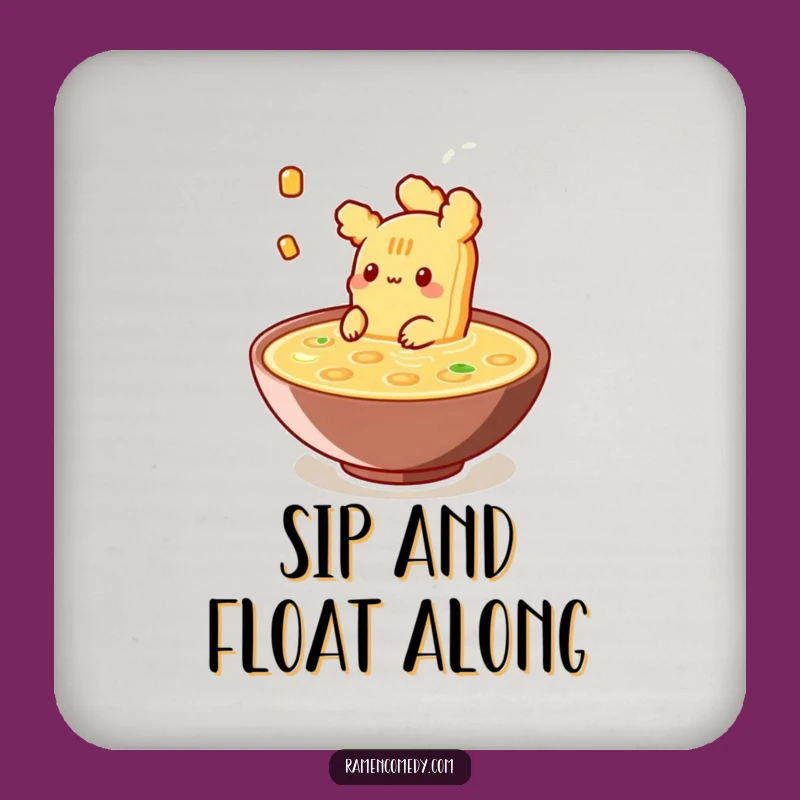 Funny Tempura Broth Coasters: Protect Surfaces with Relaxing, Hilarious Food Flair