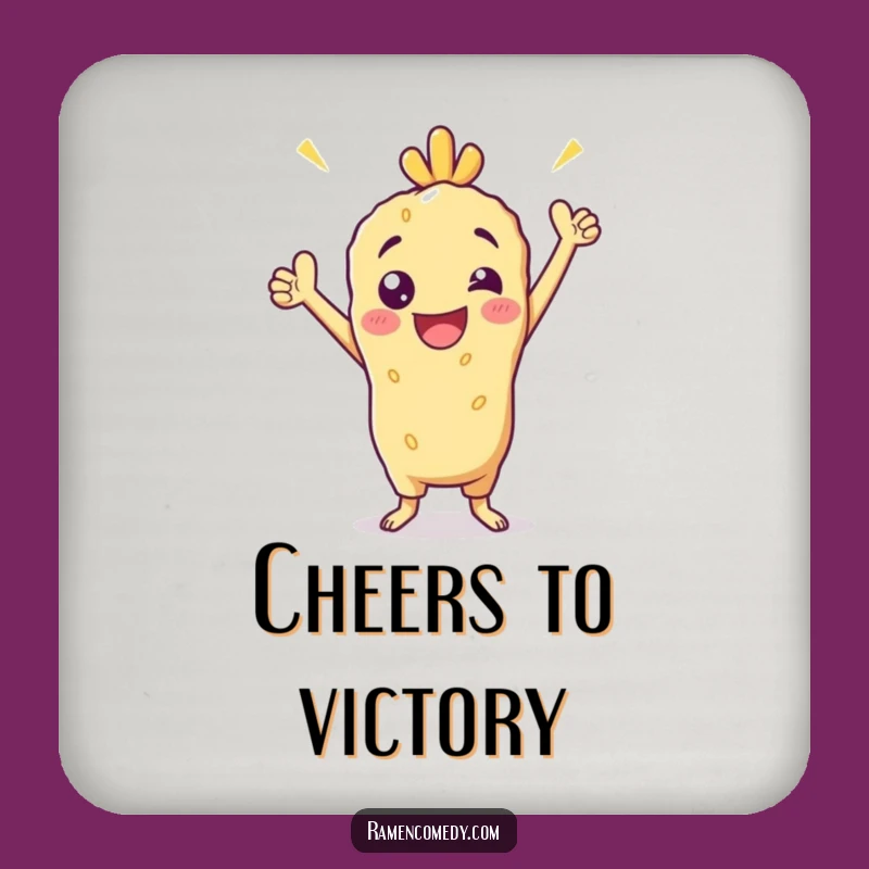 Funny Tempura Victory Coasters: Protect Your Surfaces in Style!