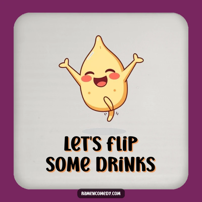 Funny Gyoza Cartwheel Coaster: Protect Surfaces with Smiling Dumpling's Funny Gift