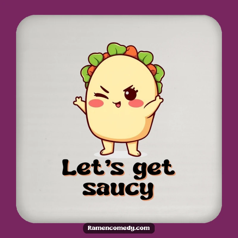 Funny Cute Taco Winking Coaster - Confident Drink Protector