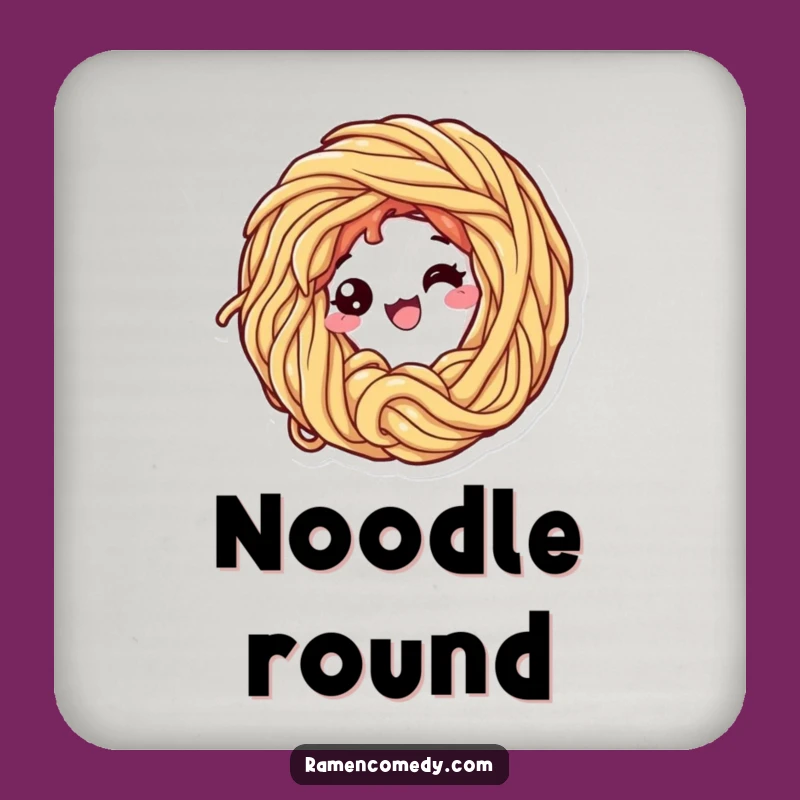 Funny Ramen Loop Coaster - Whimsical Noodle Art - Protect Surfaces with Humor Gift