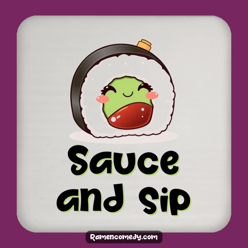 Funny Coaster Set: Winking Sushi Protection