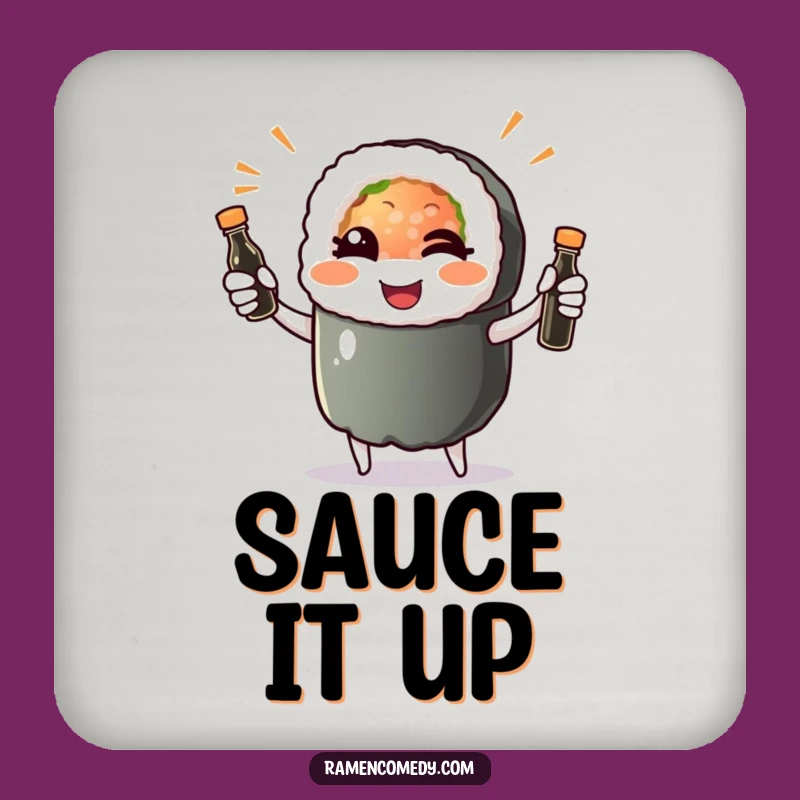 Funny Sushi Roll Wink Coaster Set: Hilarious Protection for Surfaces