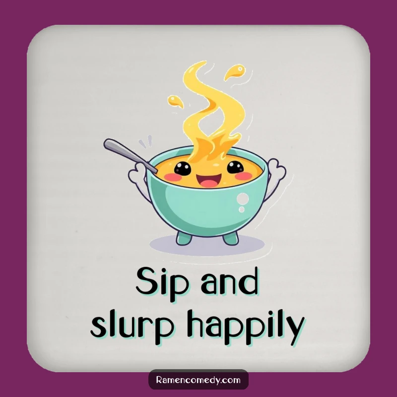 Funny Soup Character Coaster: Protect Surfaces with a Playful Splash