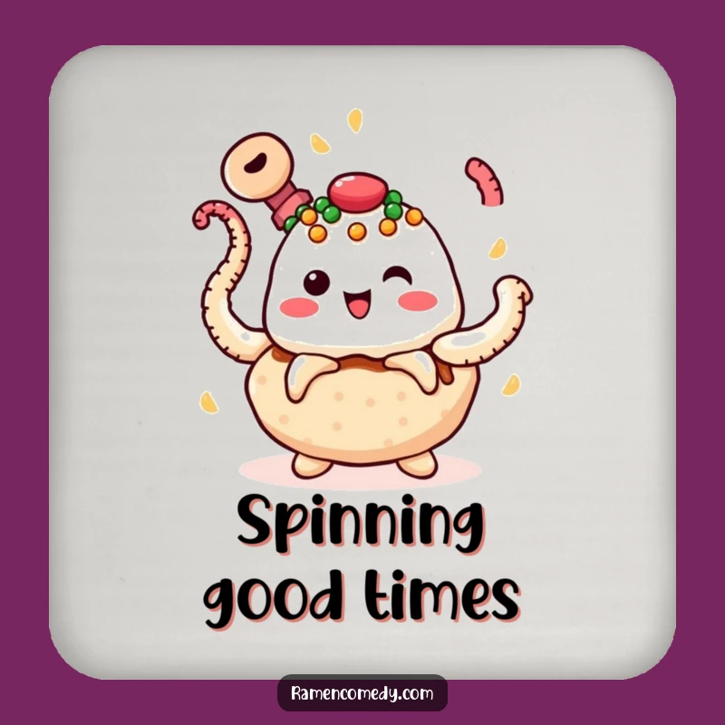 Funny Takoyaki Juggling Coaster - Protect Surfaces with Playful Style