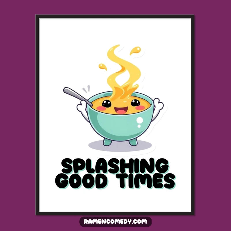Funny Soup Character Poster: Splash Your Walls with Playful Glee