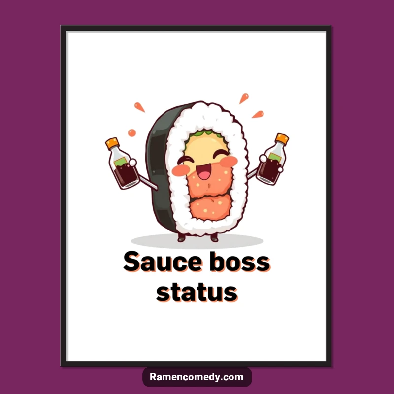 Funny Sushi Roll Poster: Witty Juggler Art, a Deliciously Funny Gift