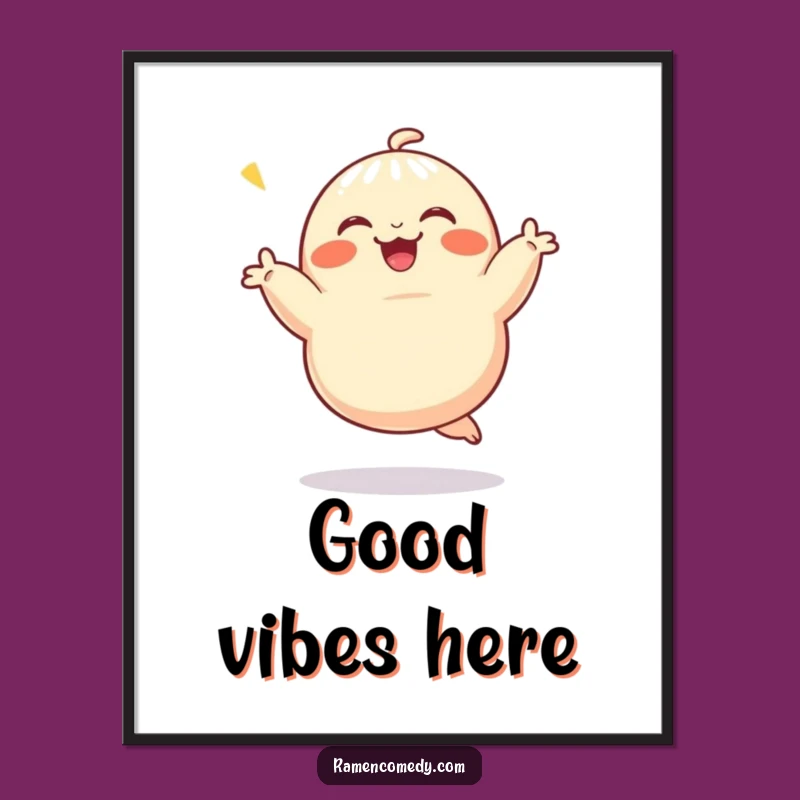 Funny Dumpling Dance Poster: Joyful Dumpling Character Wall Art for Happy Vibes!