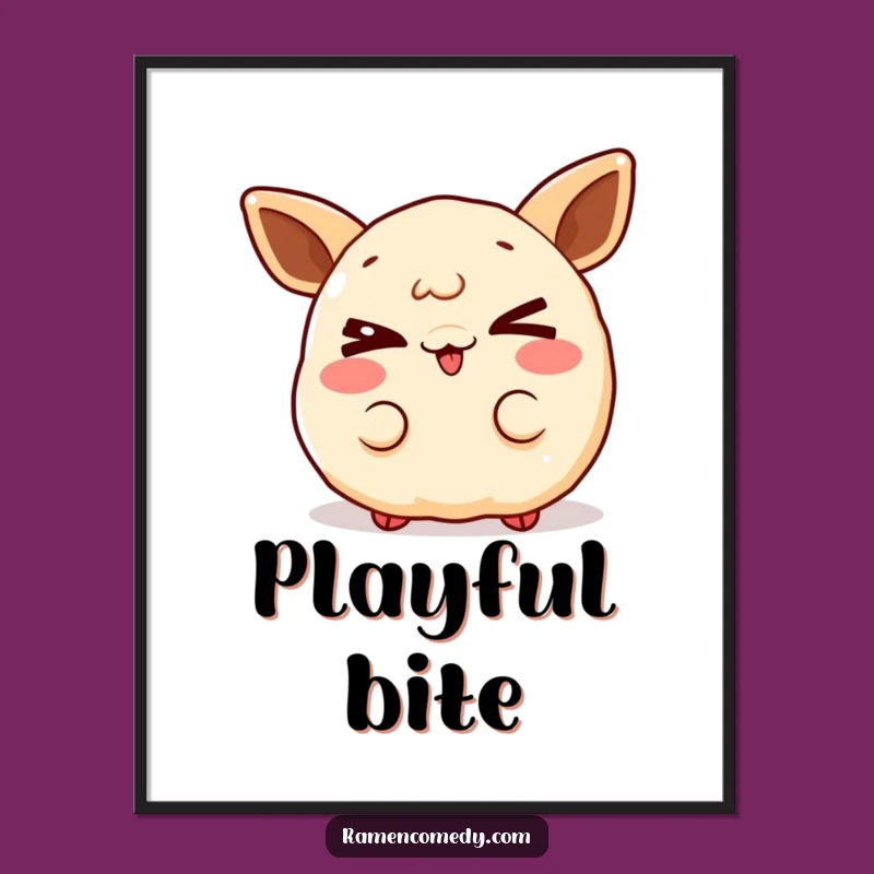 Funny Gyoza Wink Poster - Whimsical Wall Art with a Mischievous Touch