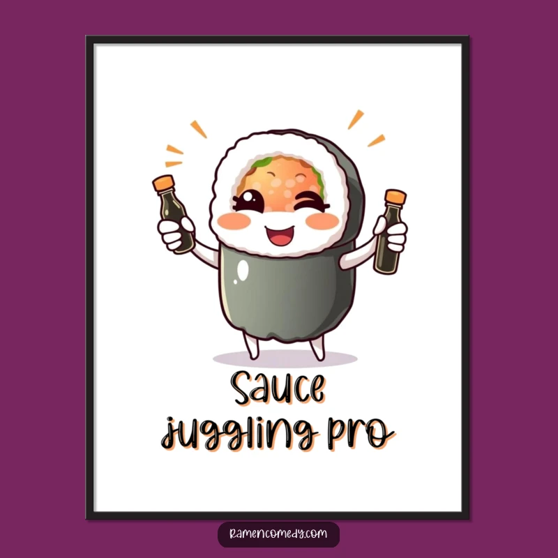 Funny Sushi Roll Wink Poster: Hilarious Wall Art for Foodies