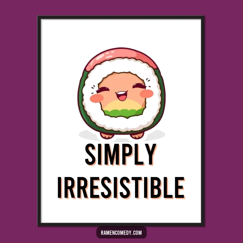 Funny Sushi Playful Poster: Cheerful Wink, Whimsical Wall Art