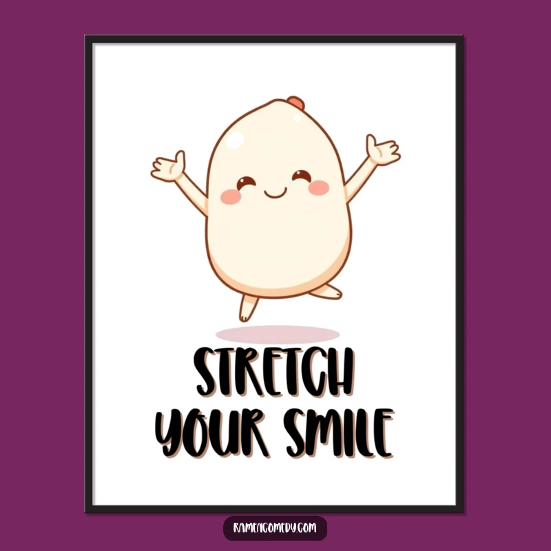 Funny Mochi Poster: Bouncing Character Art - Kawaii Wall Decor Gift!