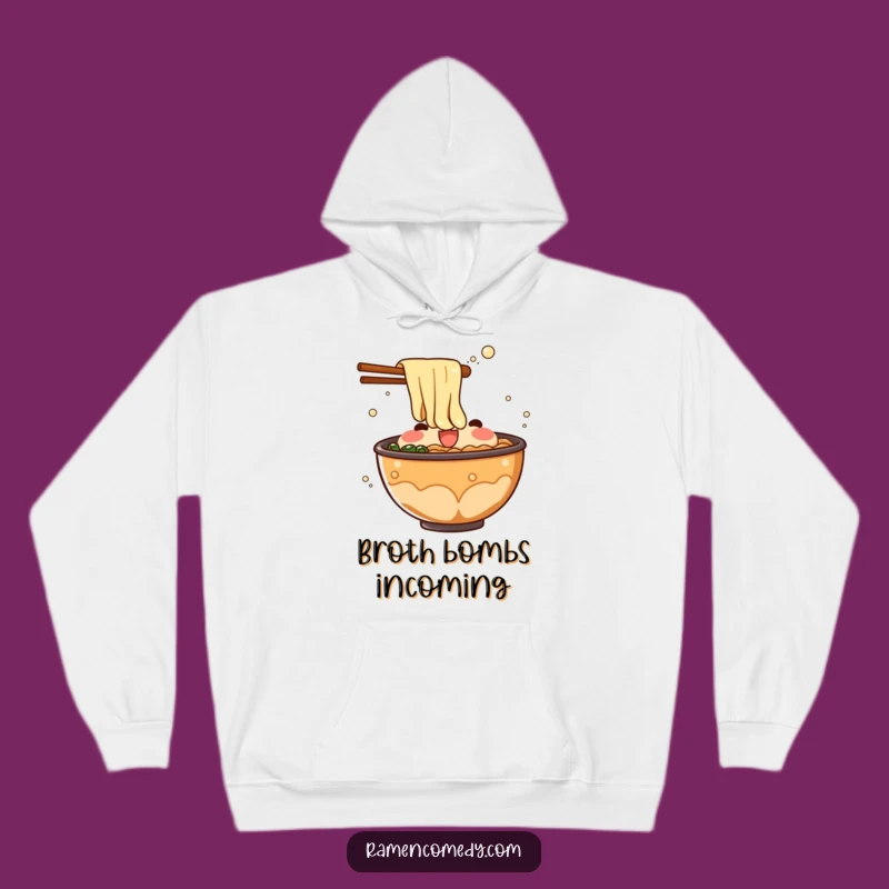 Cozy Funny Ramen Broth Splash Hoodie - Warm & Surprising Gift