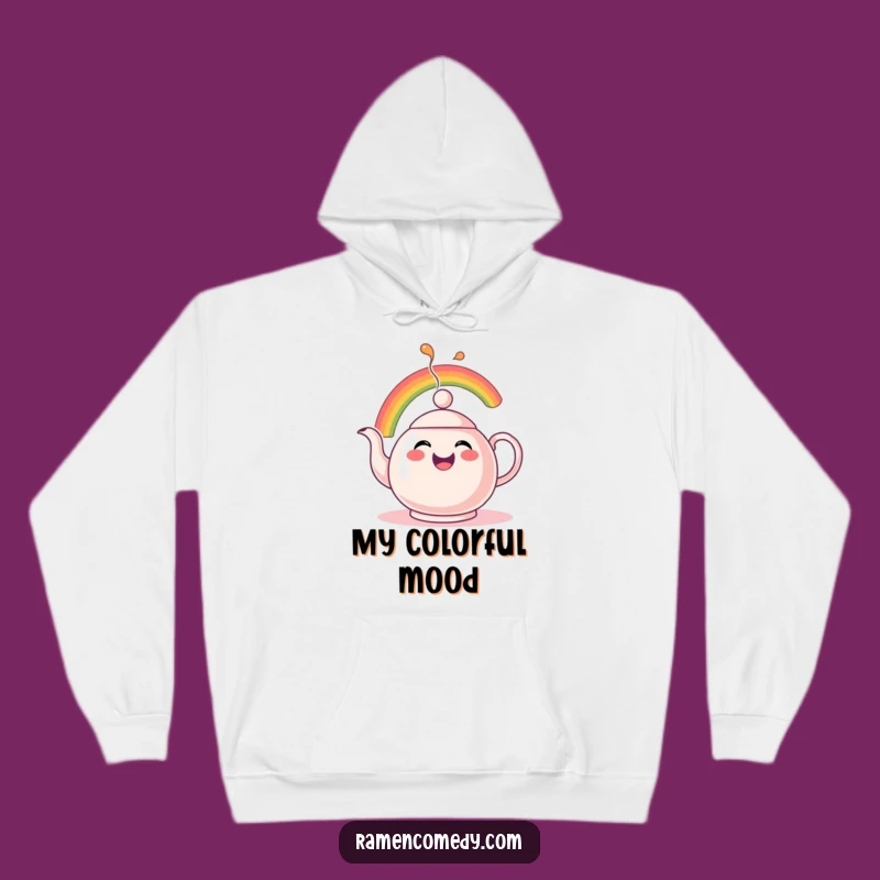 Cozy Funny Rainbow Teapot Hoodie: Warm & Whimsical Drinkware Apparel