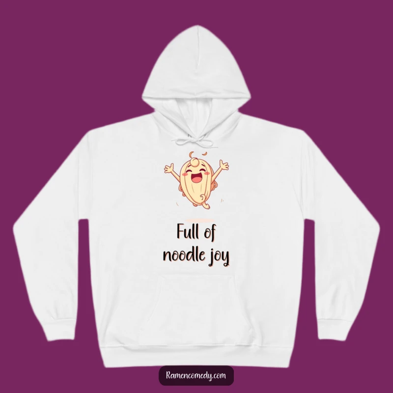 Cozy Funny Udon Leap Hoodie: Warm Comfort with Excited Noodle Fun!
