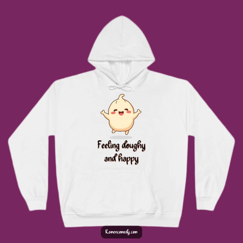 Funny Cheerful Dumpling Bouncing Hoodie - Cozy Funny Gift for Foodies
