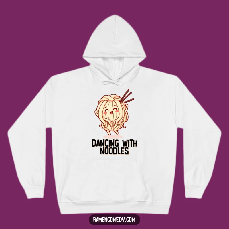 Funny Happy Udon Noodle Hoodie: Cozy Dancing Character Funny Gift