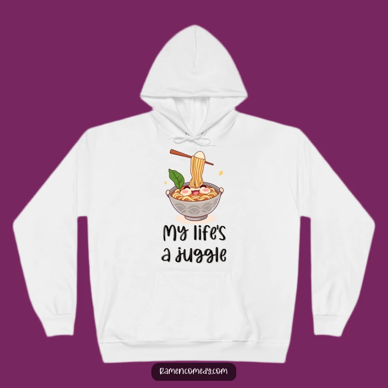 Funny Ramen Hoodie: Comedic Juggler Ramen Sweatshirt, Cozy Foodie Gift