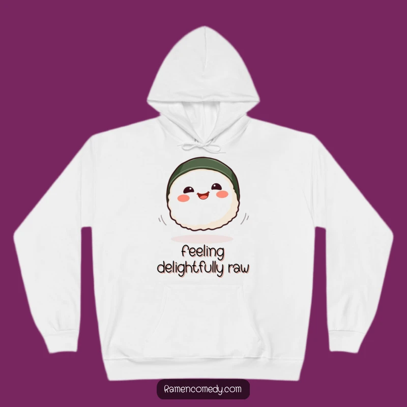 Funny Smiling Sushi Spinning Hoodie - Cozy Foodie Comfort