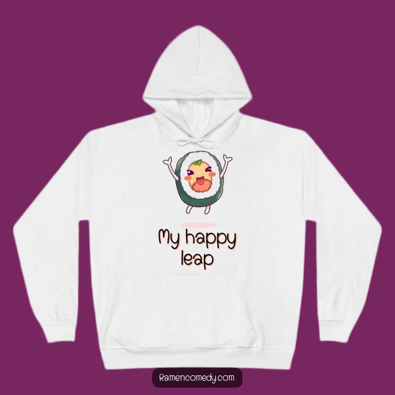 Funny Sushi Leap Hoodie: Cozy Up with this Cheerful Roll's Funny Gift