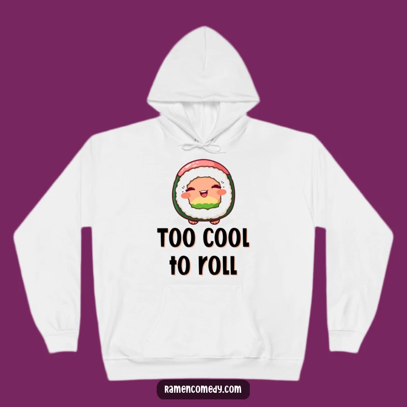 Funny Sushi Wink Hoodie: Cheerful Roll's Cozy Surprise, Warm and Humorous