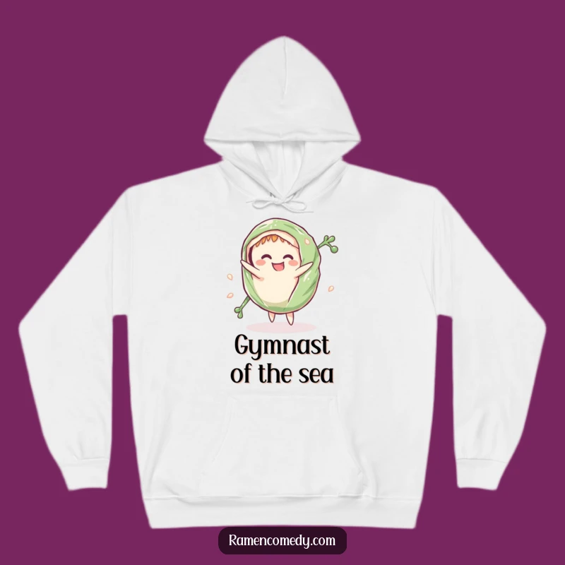 Funny Cozy Hoodie: Seaweed Wrap Cartwheel Design, Warm and Hilarious Funny Gift for Sushi Fans