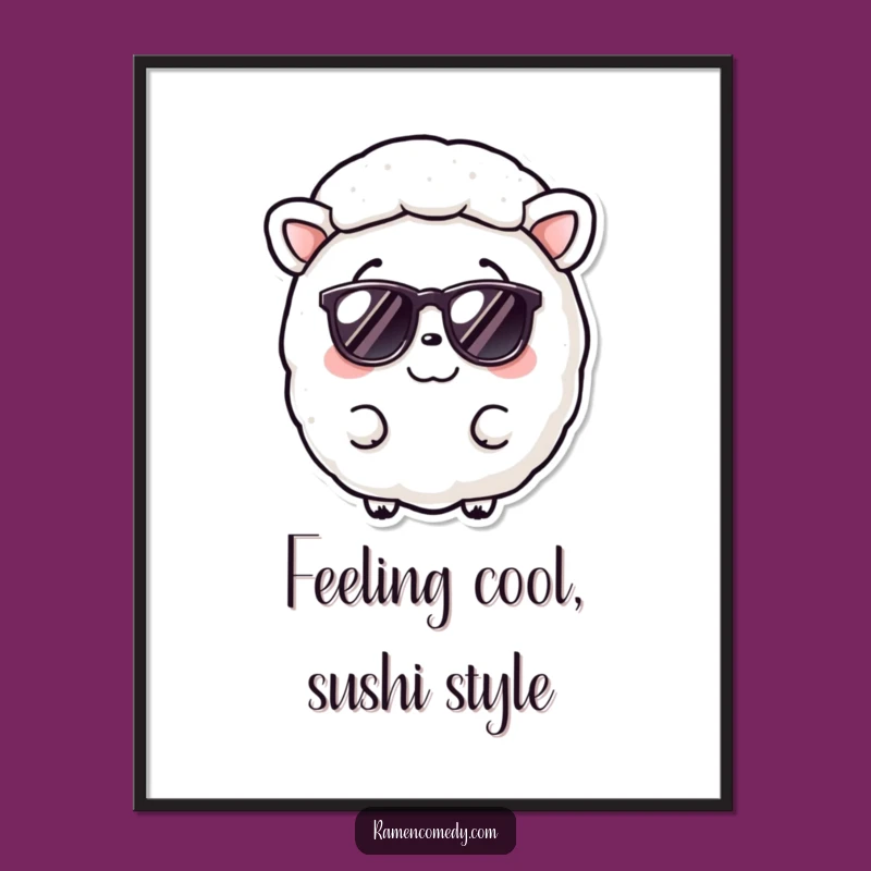 Free Printable Wall Art: Cool Nori Sheet with Sunglasses, Funny Downloadable Decor