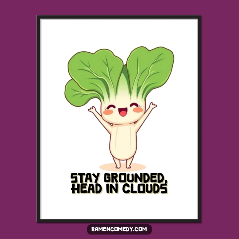Free Printable Bok Choy Headstand Wall Art: Quirky Decor for a Funny Downloadable Gift!