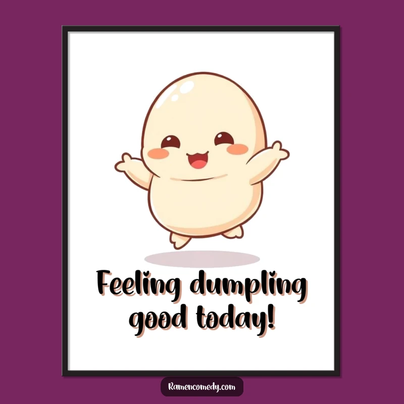 Free Printable Dumpling Wall Art: Funny Dancing Foodie Decor Downloadable