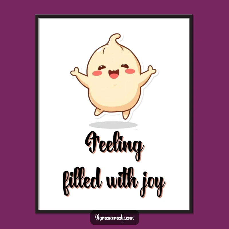 Free Printable Wall Art: Bouncing Dumpling Joyful Energy Funny Downloadable Art