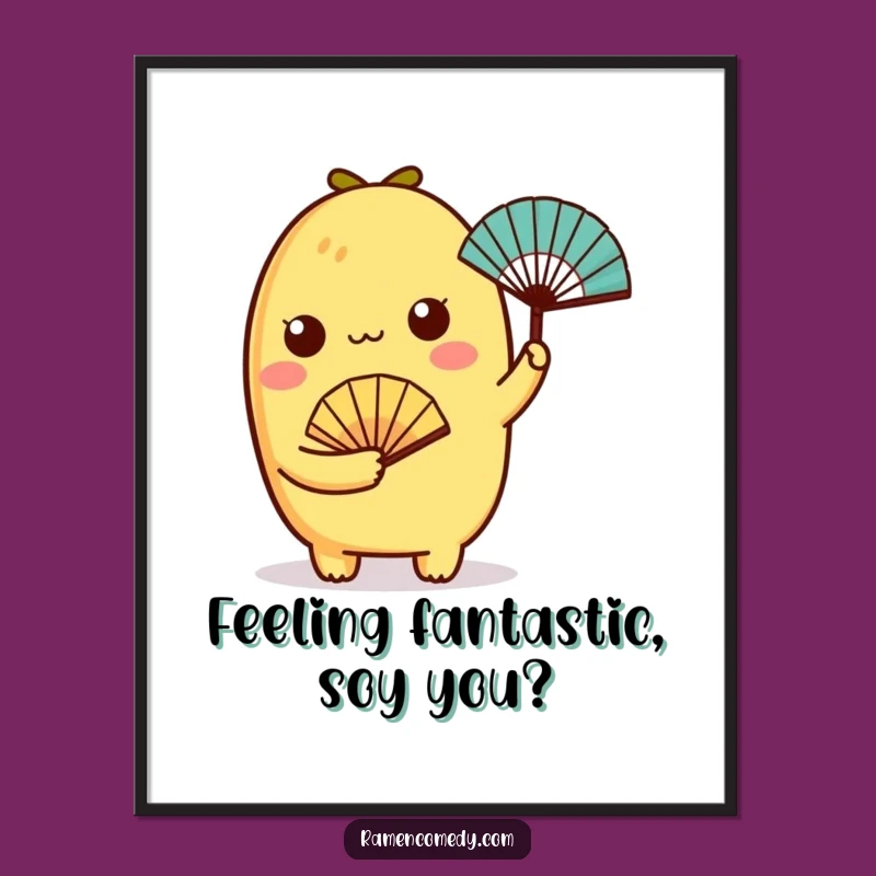 Free Printable Wall Art: Charming Tamagoyaki Fan, Quirky Downloadable Decor!