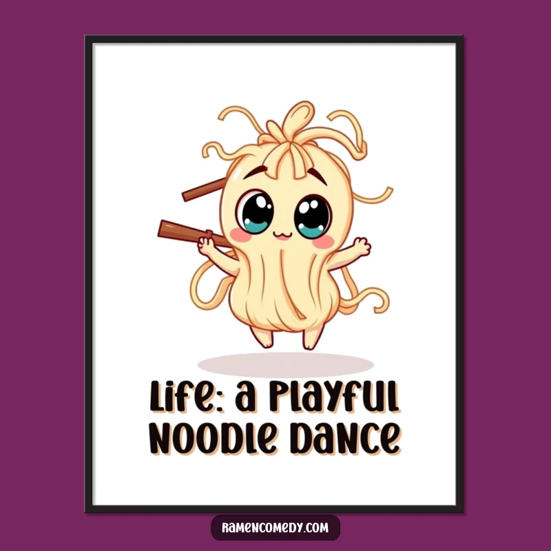 Free Printable Wall Art: Dancing Noodle Creature - Whimsical Downloadable Decor
