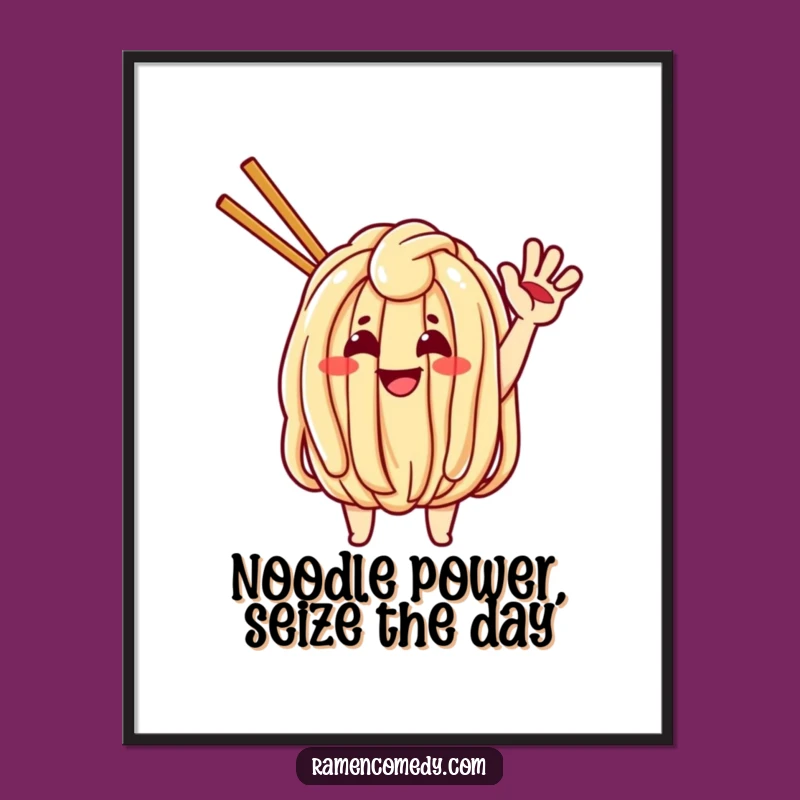Funny Free Printable Udon Art: Waving Noodles - Downloadable Foodie Decor!