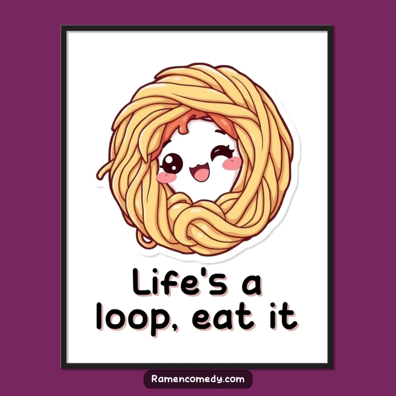 Funny Free Printable Wall Art: Loopy Ramen Character, Playful Downloadable Decor!