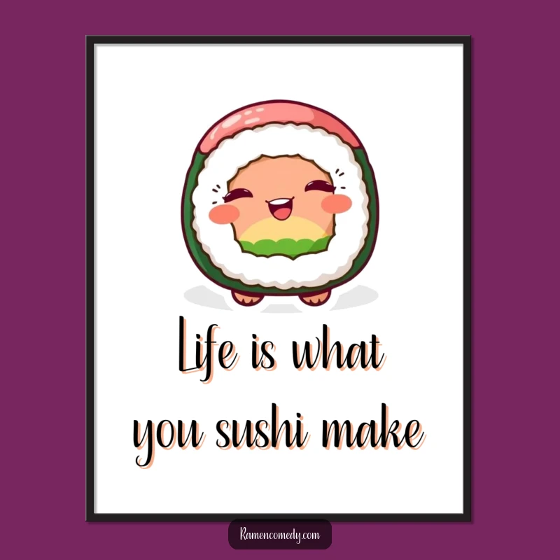 Free Printable Sushi Wall Art: Winking Roll Fun - Playful Downloadable Decor!