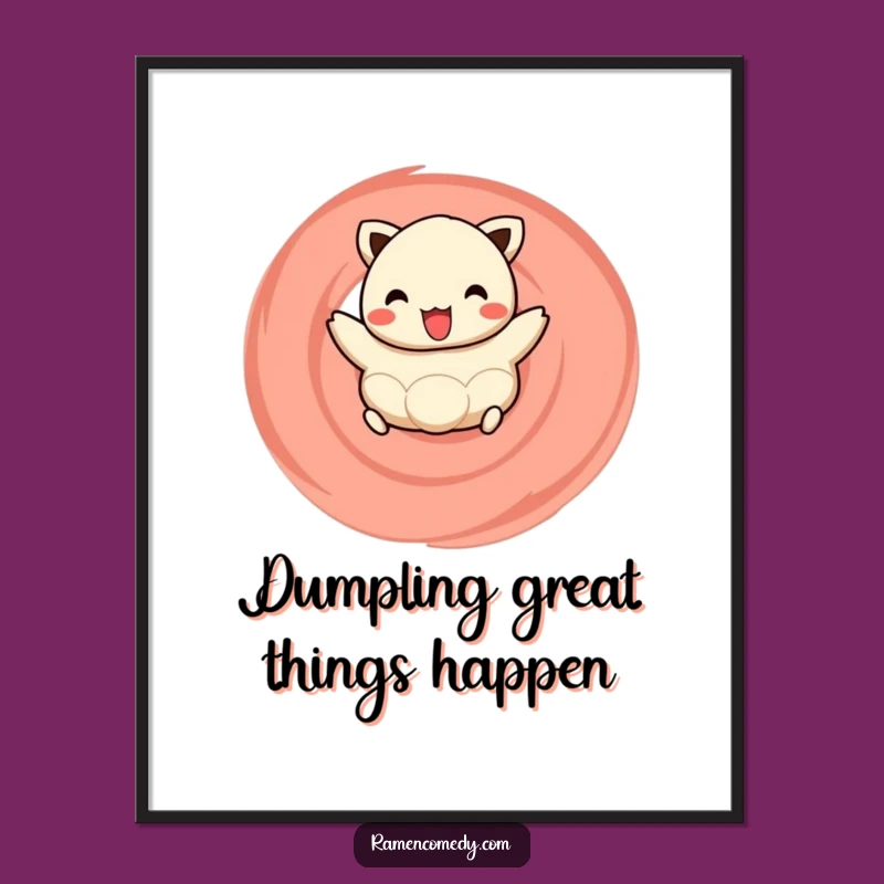 Playful Free Printable Wall Art: Hopping Dumpling, Fun Downloadable Art