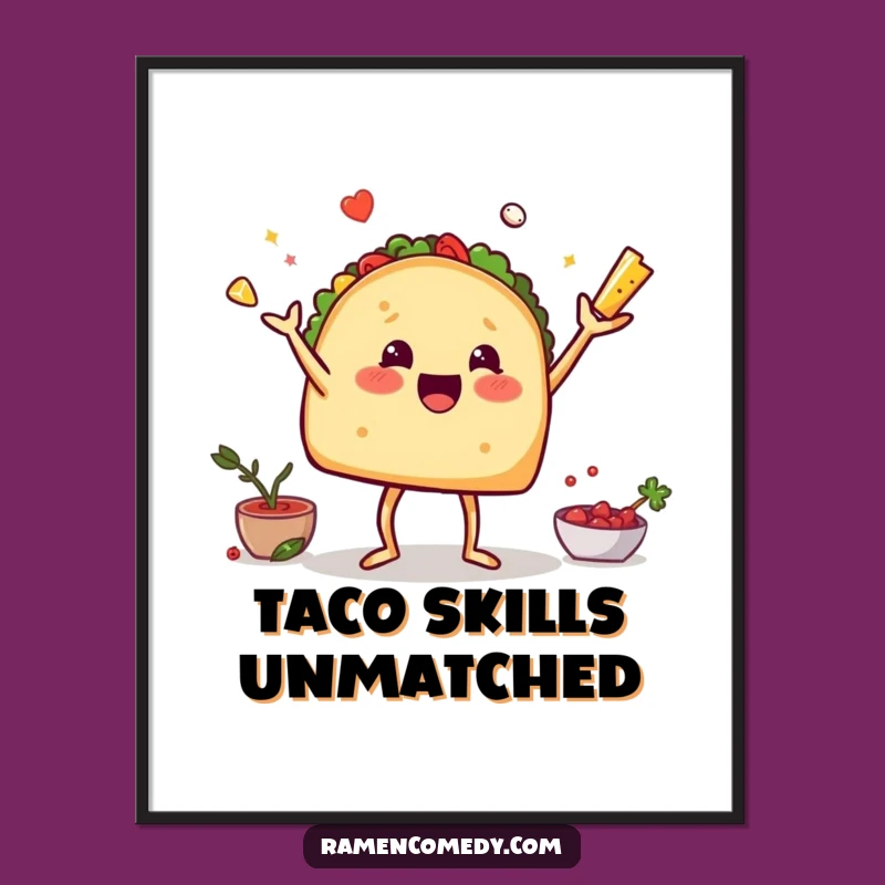 Free Printable Funny Taco Wall Art - Juggling Fun Downloadable Home Decor!