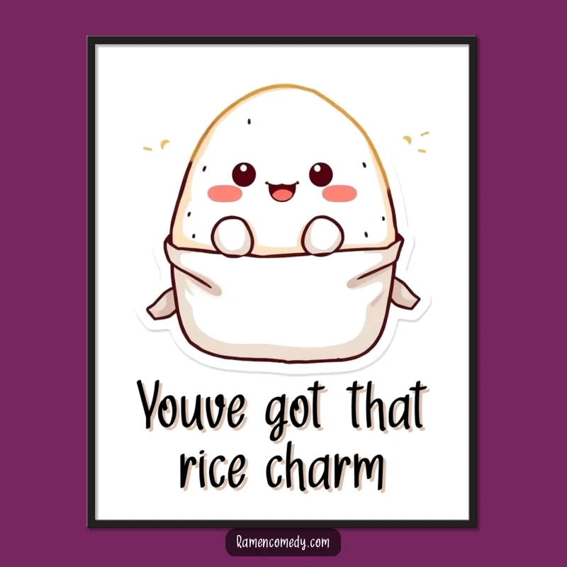 Funny Free Printable Wall Art: Playful Onigiri Character - Quirky Downloadable Decor for Your Space!