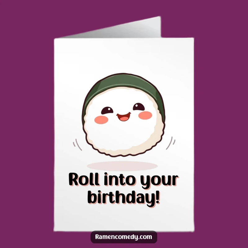 Free Printable Birthday Card: Sushi Spinning Fun Downloadable Gift