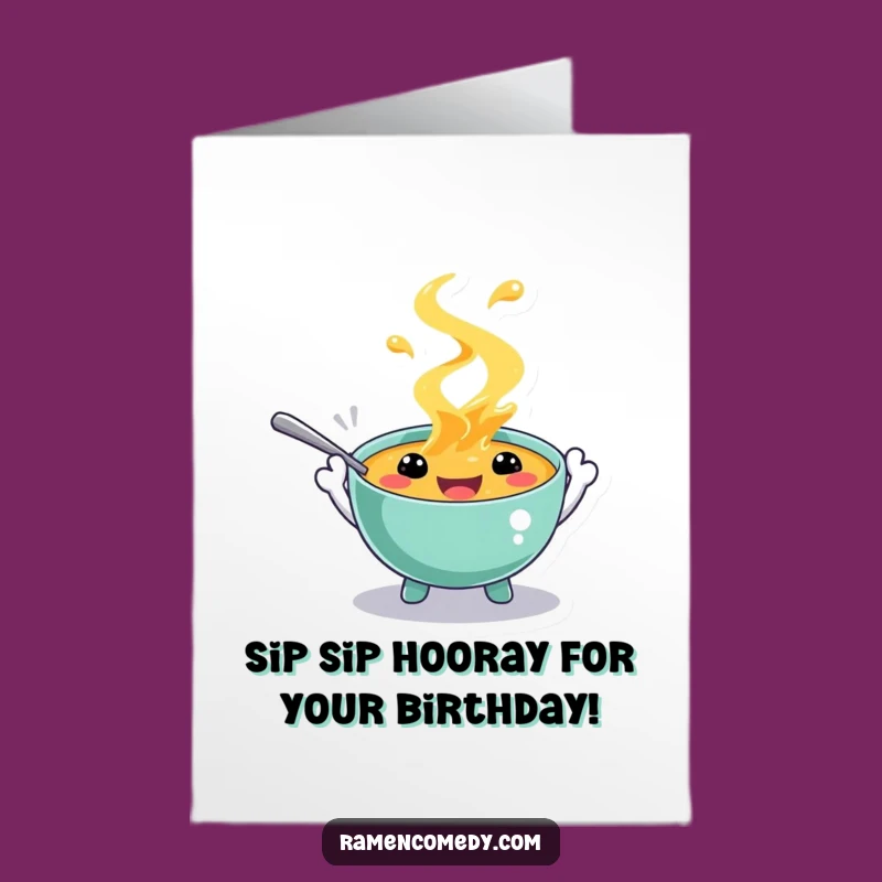 Funny Free Printable Birthday Card: Splashing Soup Buddy, Your Hilarious Downloadable Gift!
