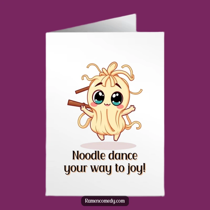 Free Printable Birthday Card: Dancing Noodle Fun - Funny Character Downloadable Gift
