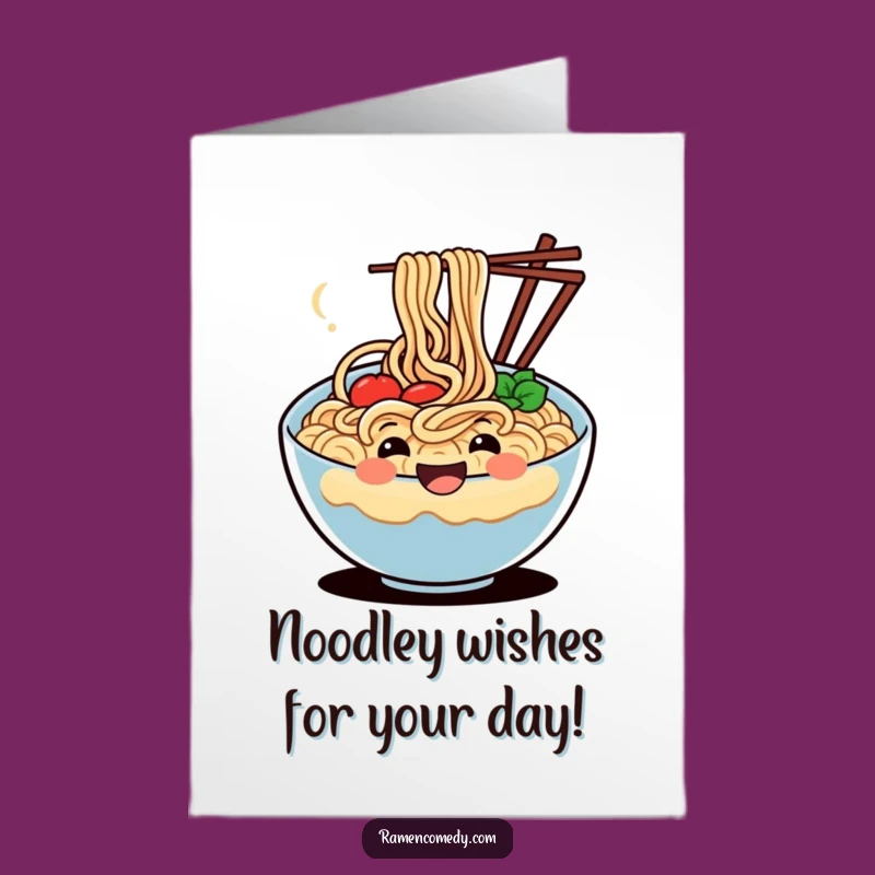 Free Printable Birthday Card: Wiggling Noodles, Hilarious Downloadable Gift for Foodies