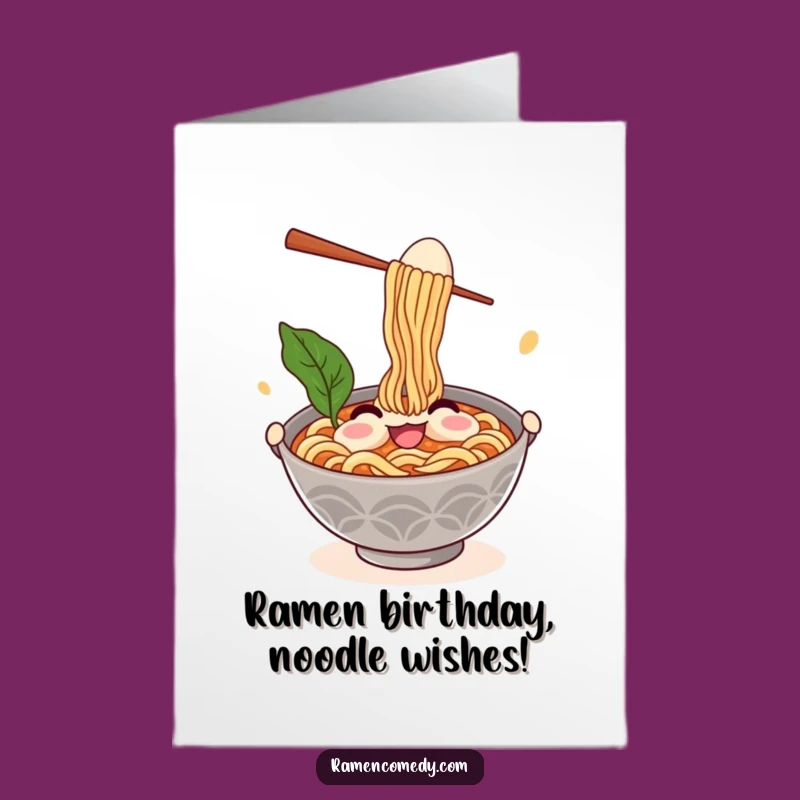 Funny Free Printable Ramen Birthday Card: Juggling Noodles Downloadable Gift