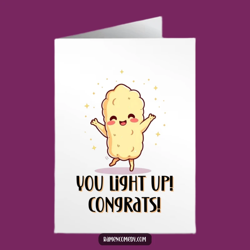 Free Printable Congrats Card: Dancing Tempura Sparkle Funny Downloadable Gift