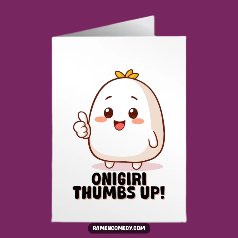 Free Printable Congrats Card: Thumbs Up Onigiri Cheers Your Success!