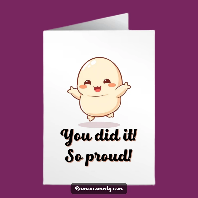 Free Printable Dumpling Card: Hilarious Dancing Foodie Congratulations Downloadable