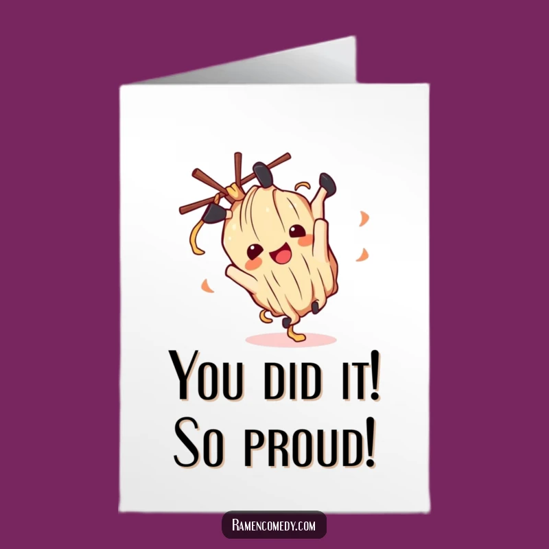 Free Printable Congrats Card: Tumbling Ramen Noodle Excitement, Downloadable Celebration!