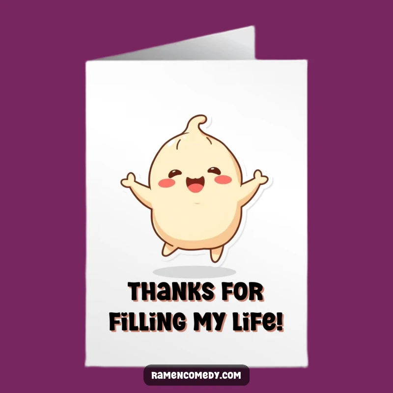 Free Printable Thank You Card: Bouncing Dumpling Thanks Funny Downloadable Gift